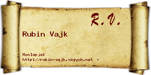 Rubin Vajk névjegykártya